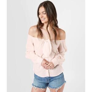 Free People Hello There Beautiful Top Off Shoulder Blouse M